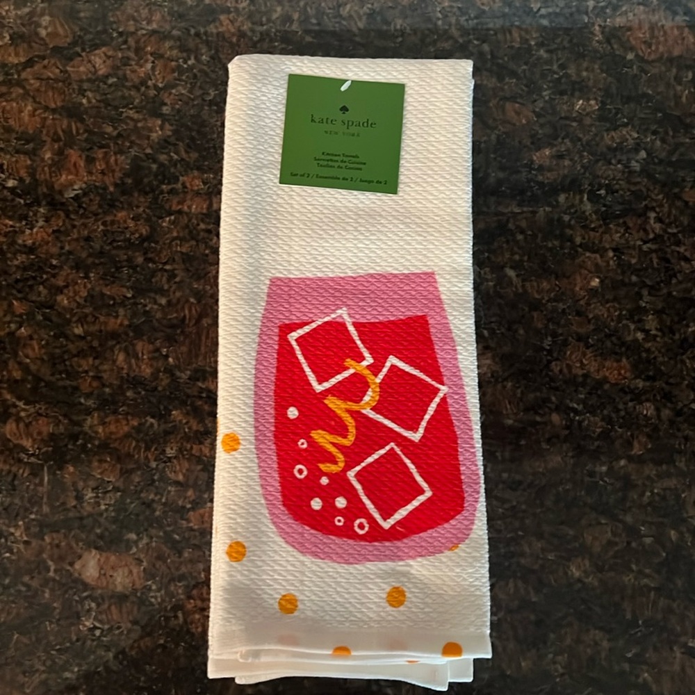 Kate Spade Cocktail Kitchen Dish Towels Set of 2